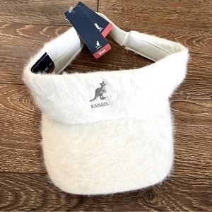 KANGOL Furgora White Angora Fur Retro Visor NWT!